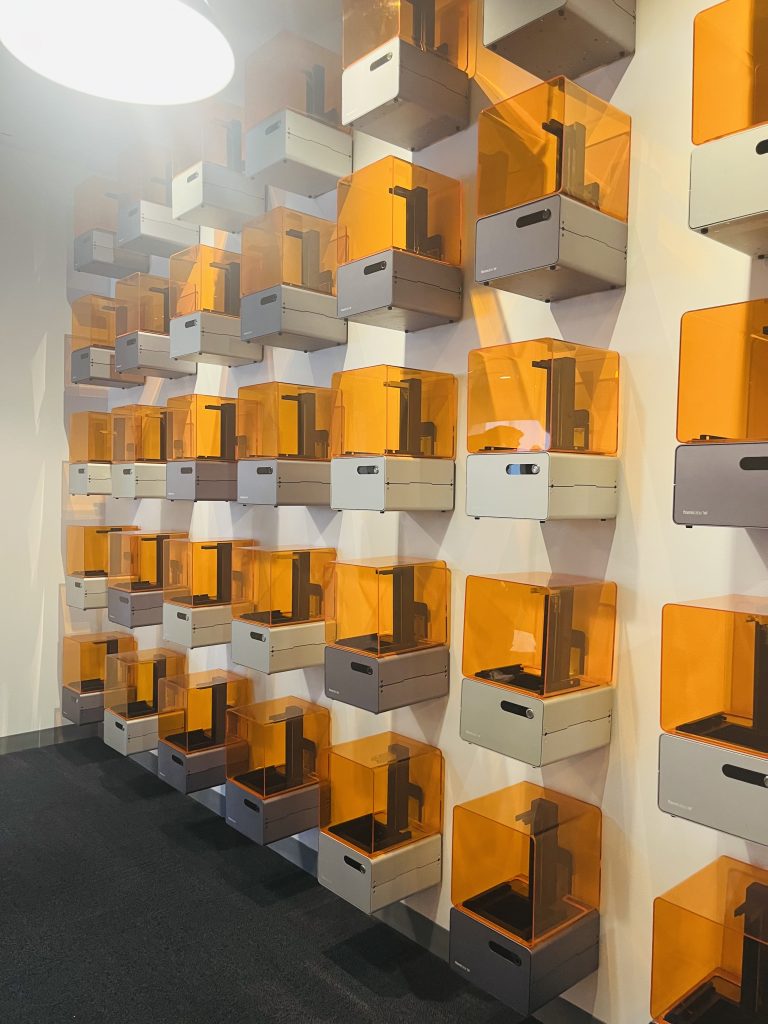 An image  of past 3D printers at Formlabs