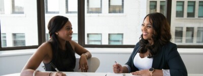 two women in office setting