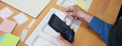 Sticky notes and phone designer layout