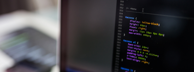 Computer screen with code.