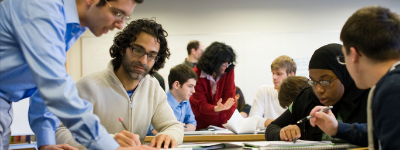 Students working at table
