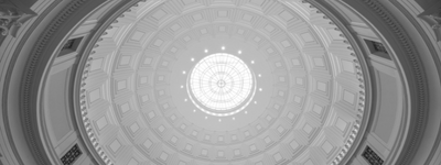 A view from below of the inside of one of MIT's domes.
