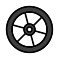 Black wheel with six spokes